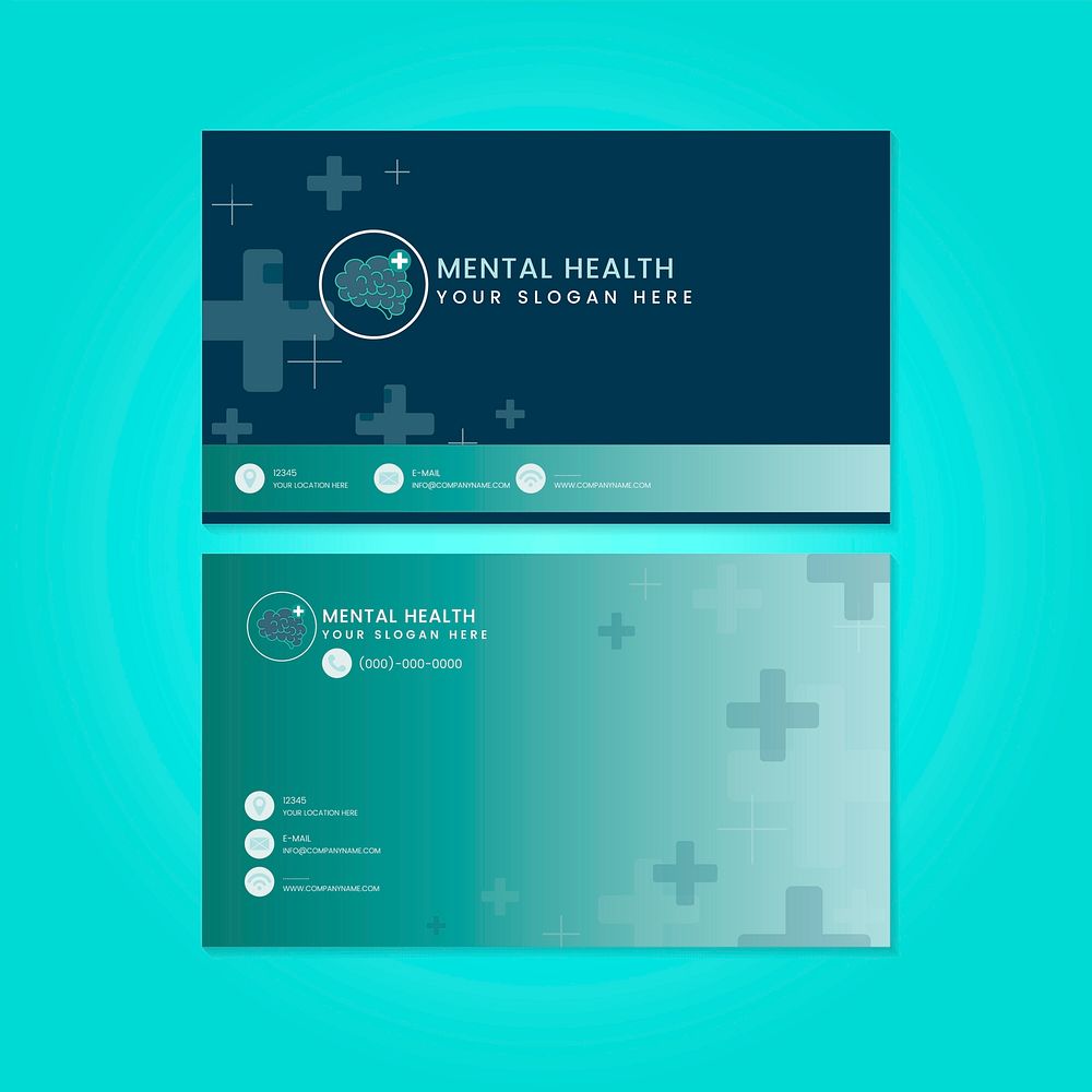 Mental health psychiatrist name card mockup vector