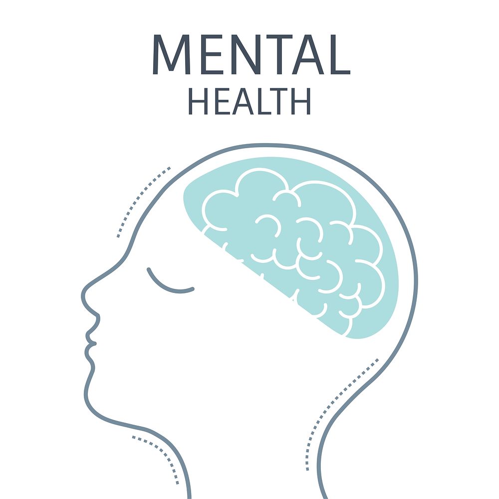 Mental health and a healthy mind vector