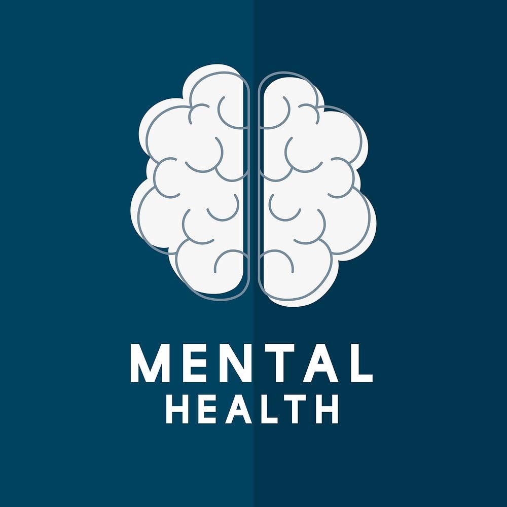 Mental health with brain icon vector
