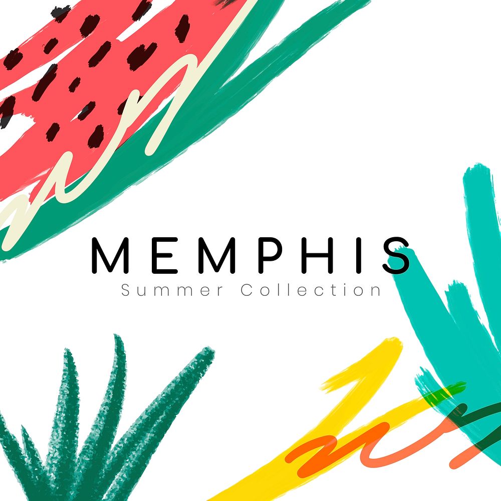 Colorful memphis summer background vector