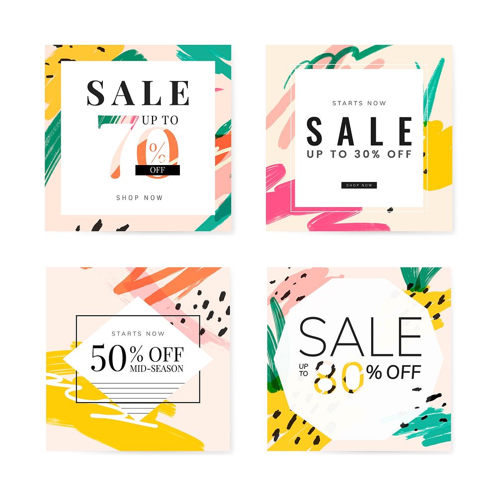 Memphis design with summer sale collection vector