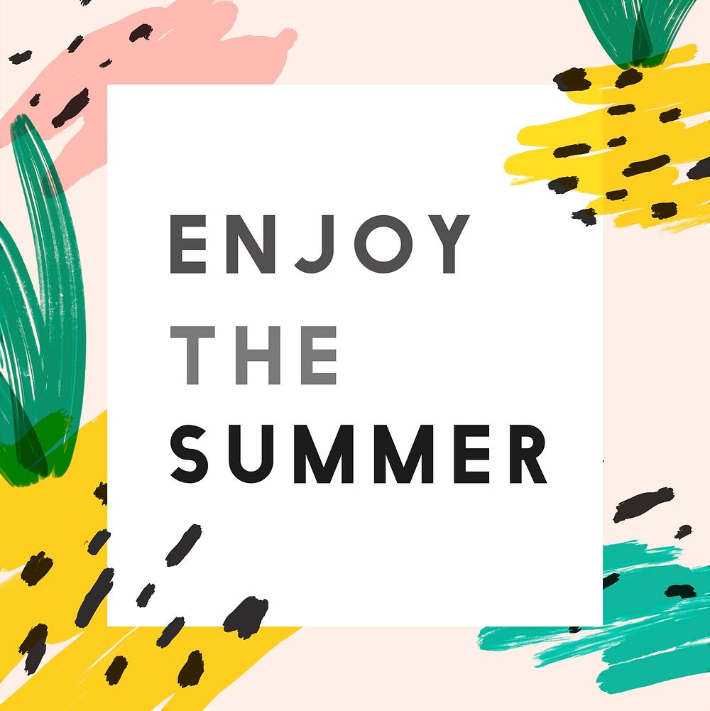 Enjoy the summer memphis design vector