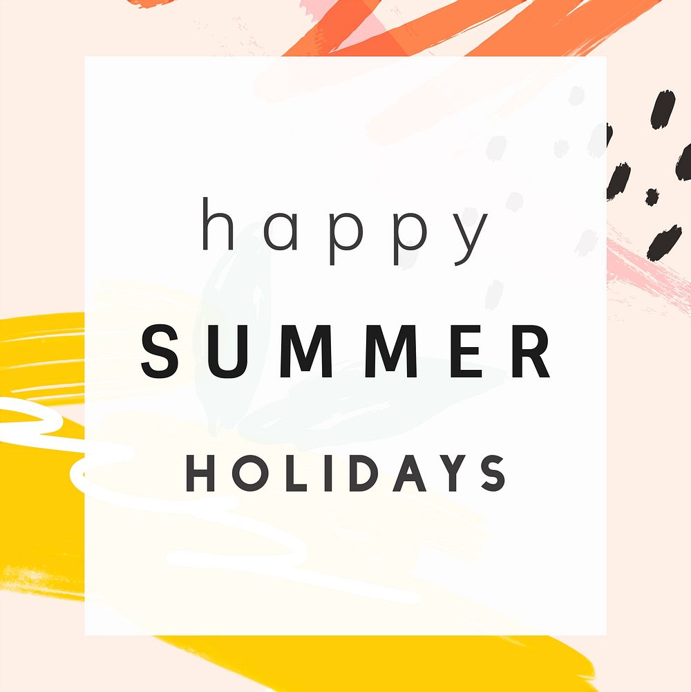 Happy summer holidays with memphis design vector