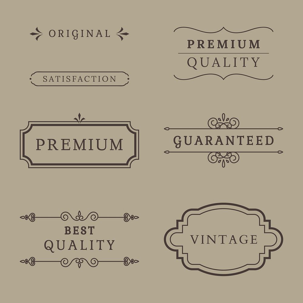 Vintage premium label collection vectors
