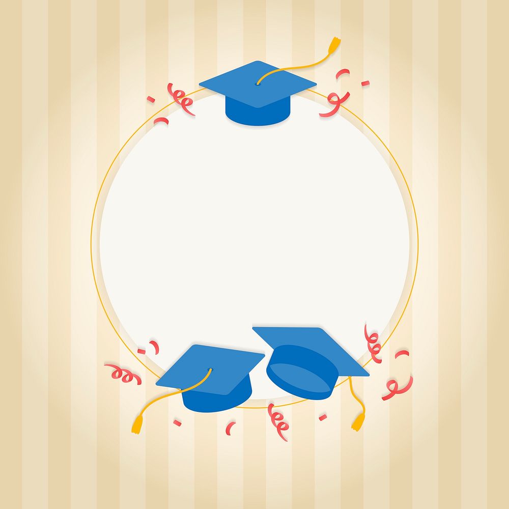 Graduation background with mortar boards vector