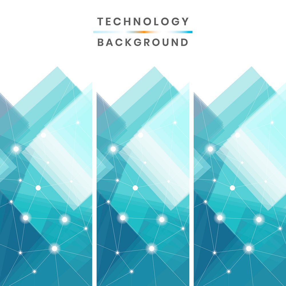 Blue and white technology banners vector collection
