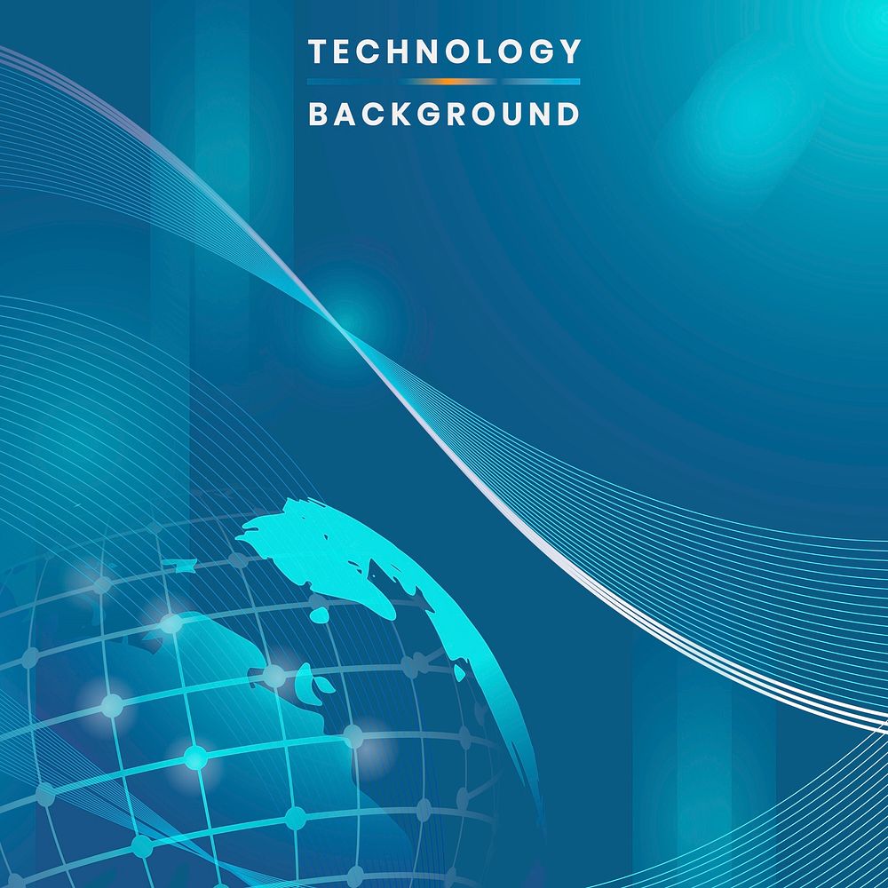 Blue globe futuristic technology background vector