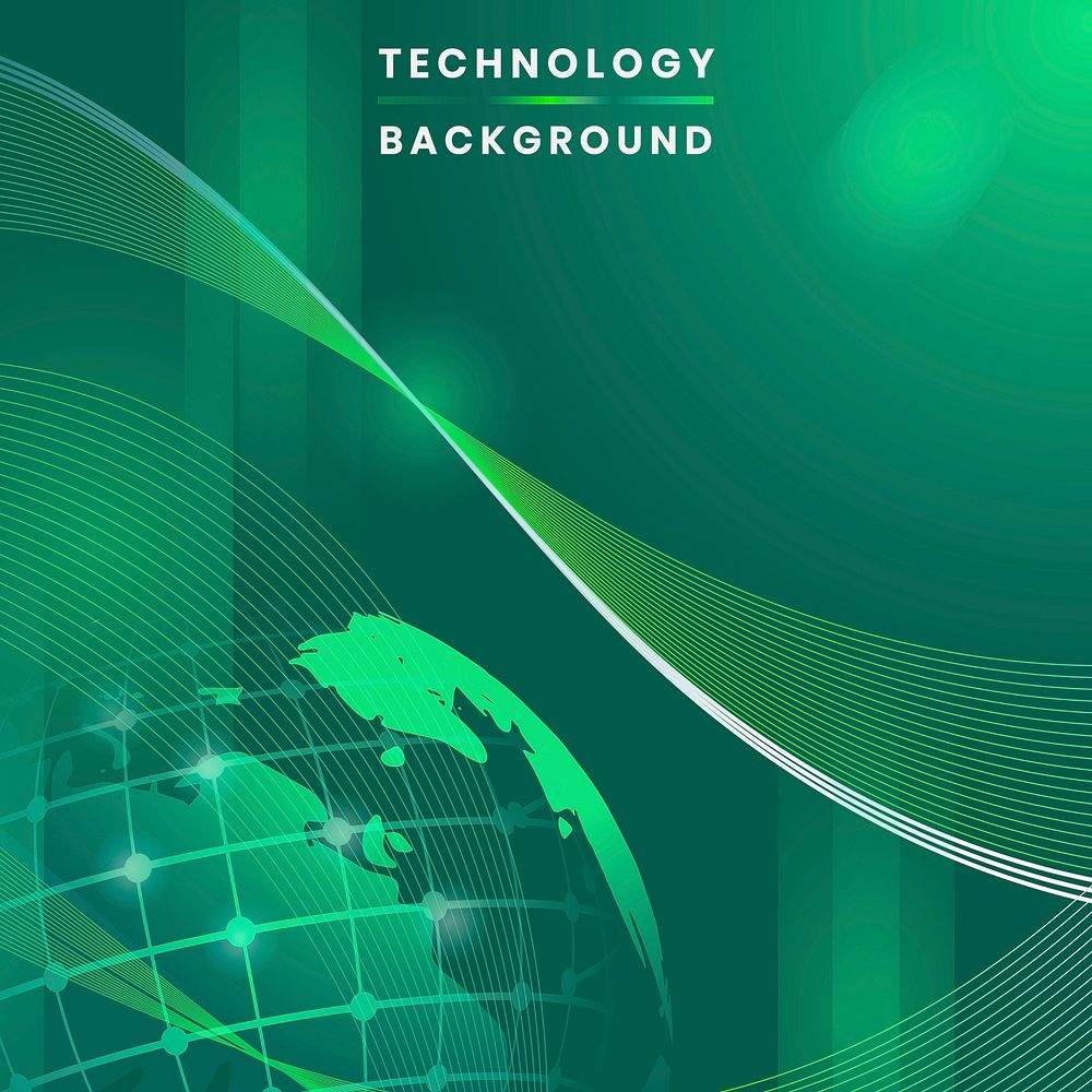 Green globe futuristic technology background vector