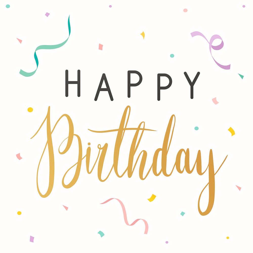 Happy birthday typography card vector