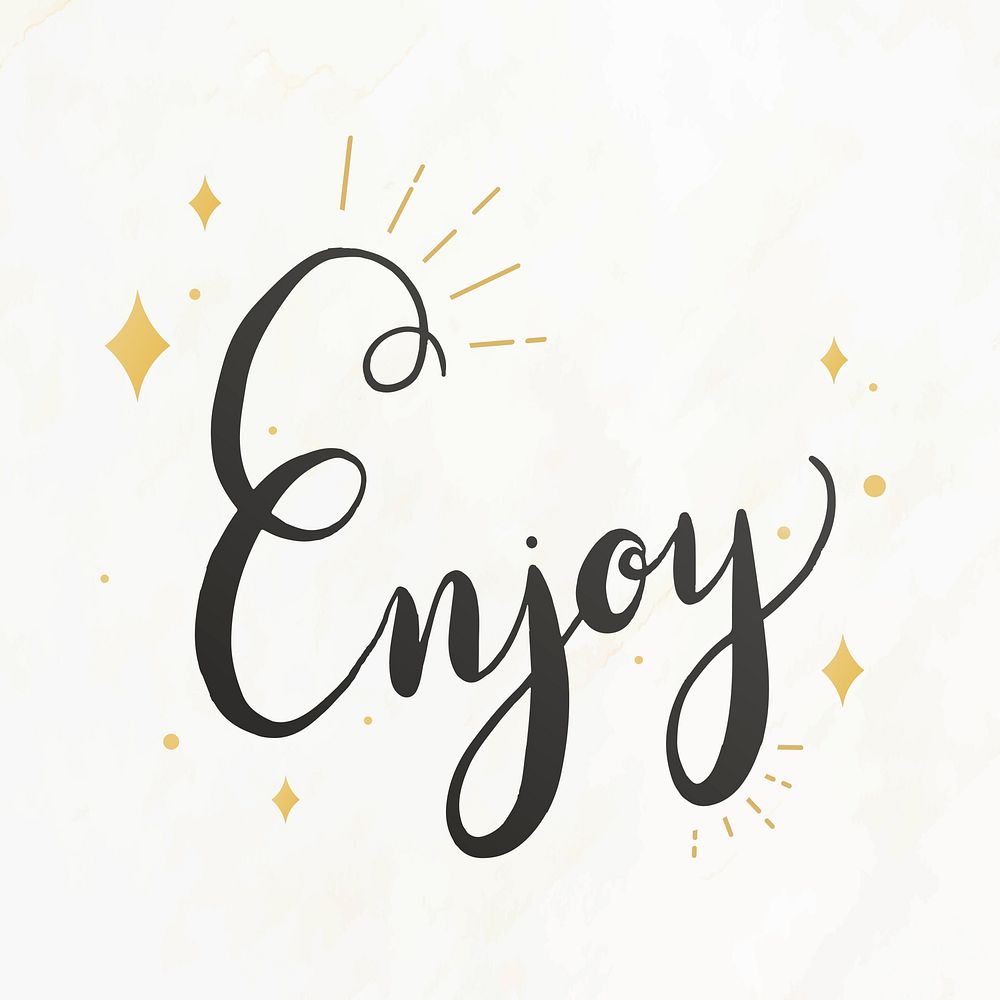 The word enjoy typography vector