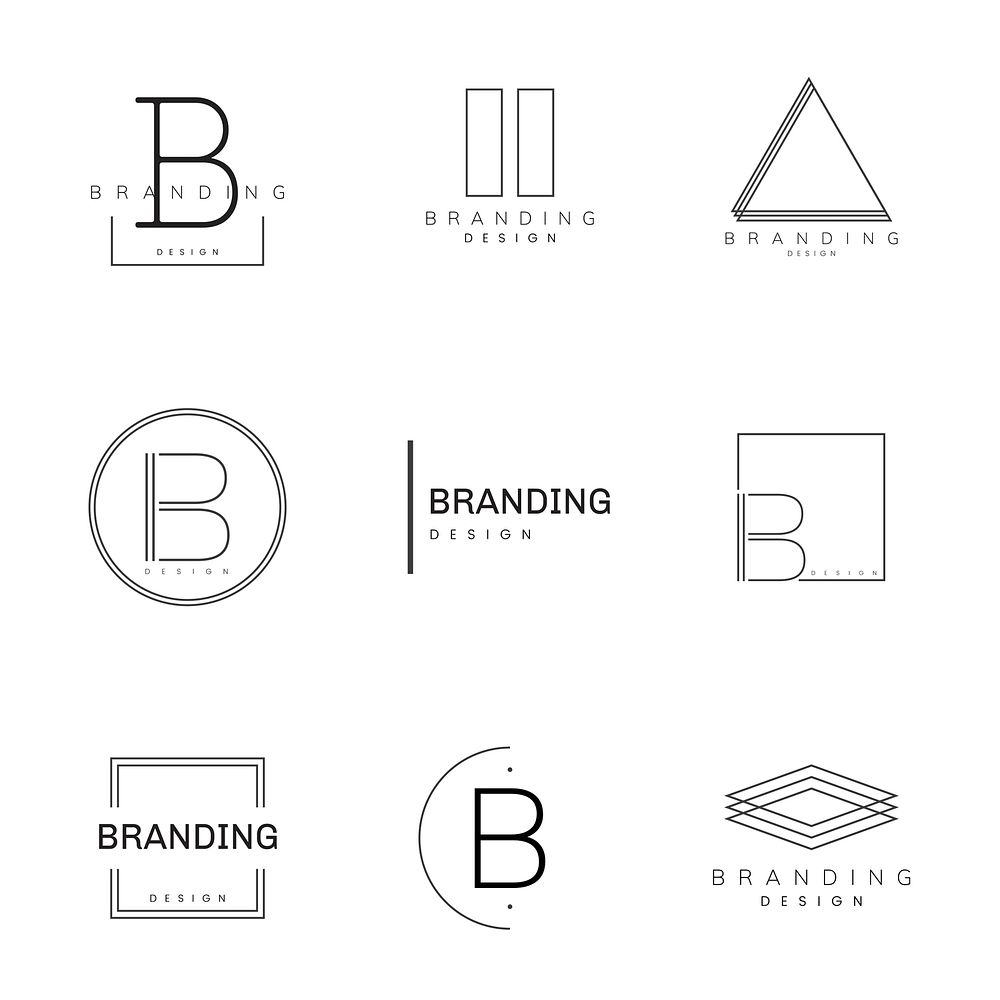 Minimal branding design set vector