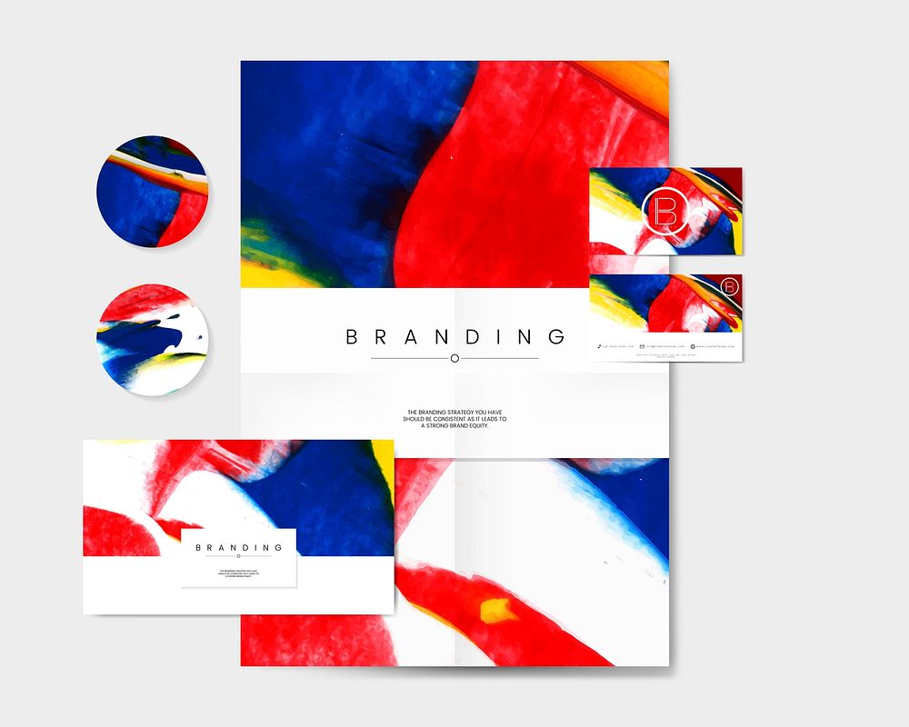 Colorful branding set with abstract design vector