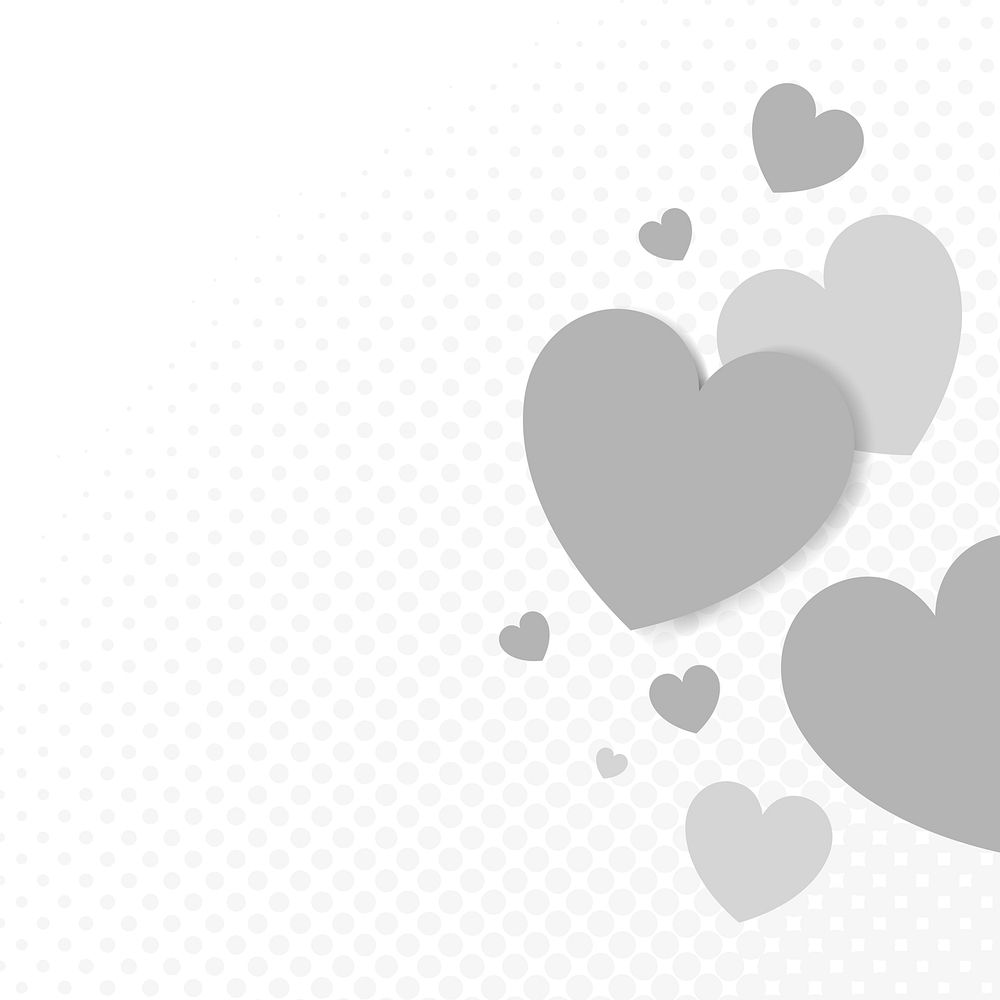 Gray hearts background design vector