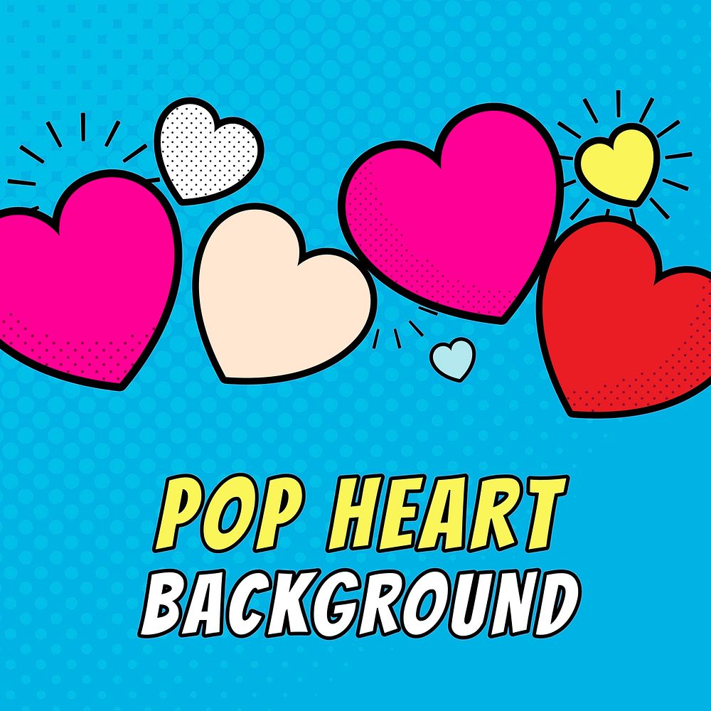 Pop heart background design vector