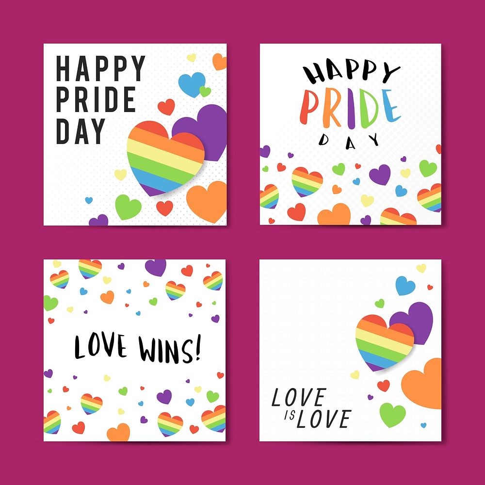 Happy pride day card vectors