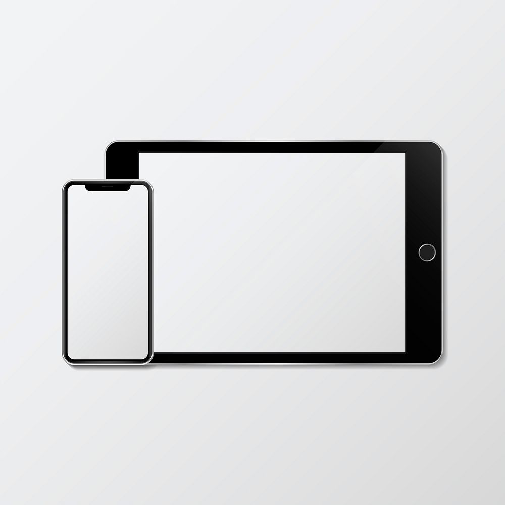 Digital tablet and a mobile phone mockup