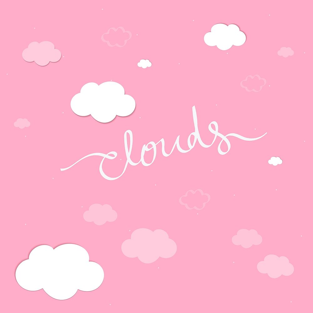 Pink sky with clouds wallpaper vector
