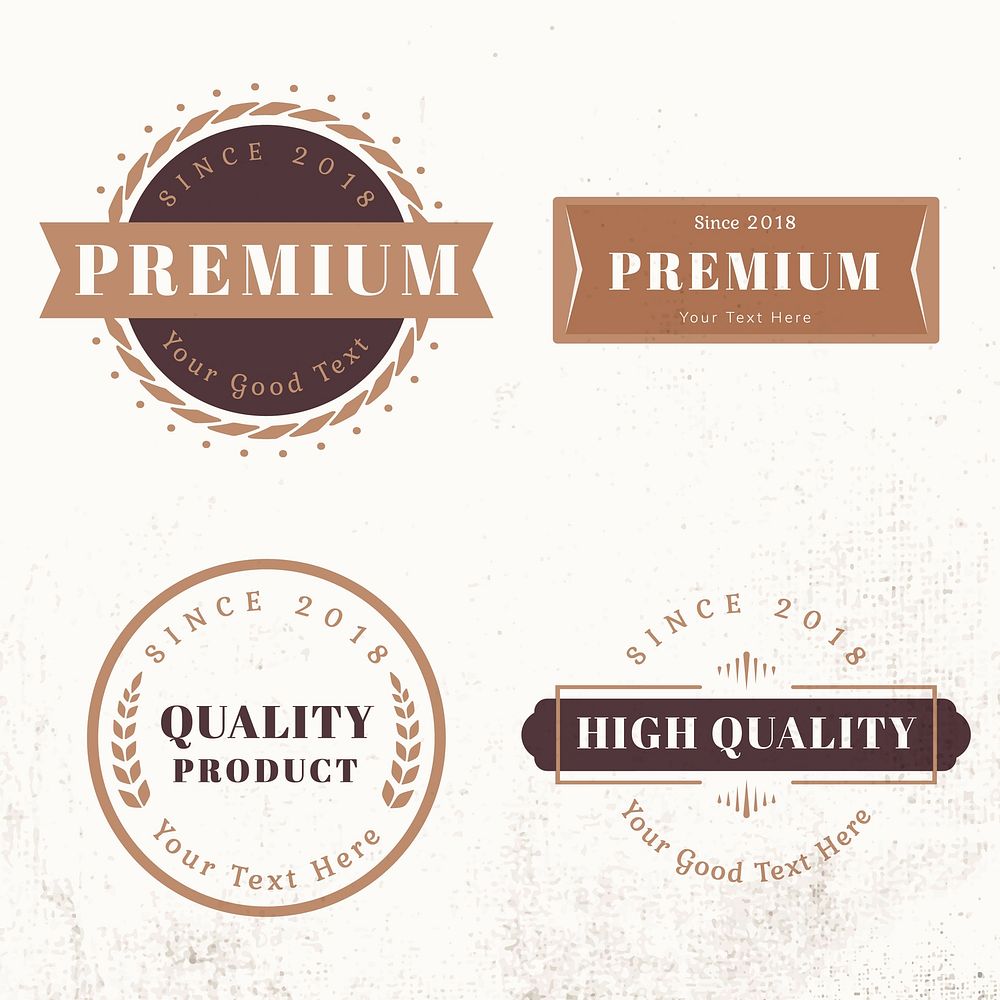 Vintage premium badge set vectors