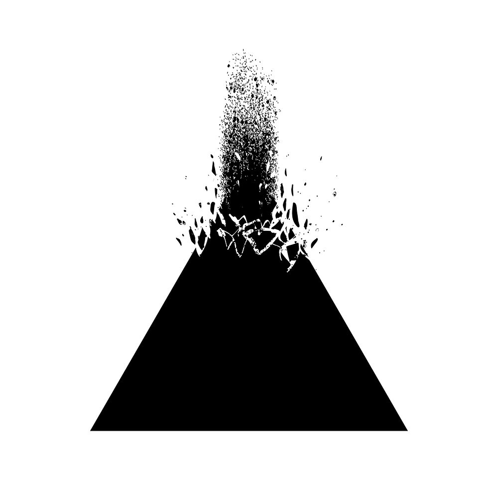 Triangle shaped element with ink splashes vector