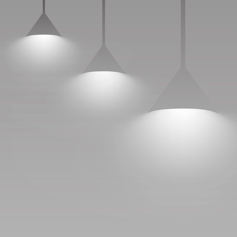 Gray hanging lights glowing vector