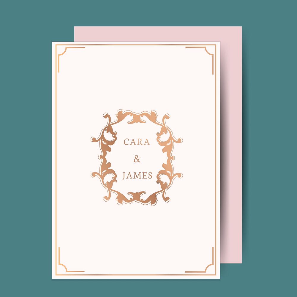 Vintage baroque wedding invitation design