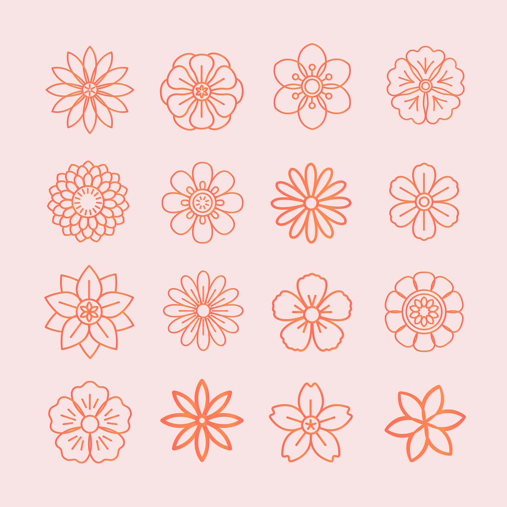 Flower pattern with a pink background vector