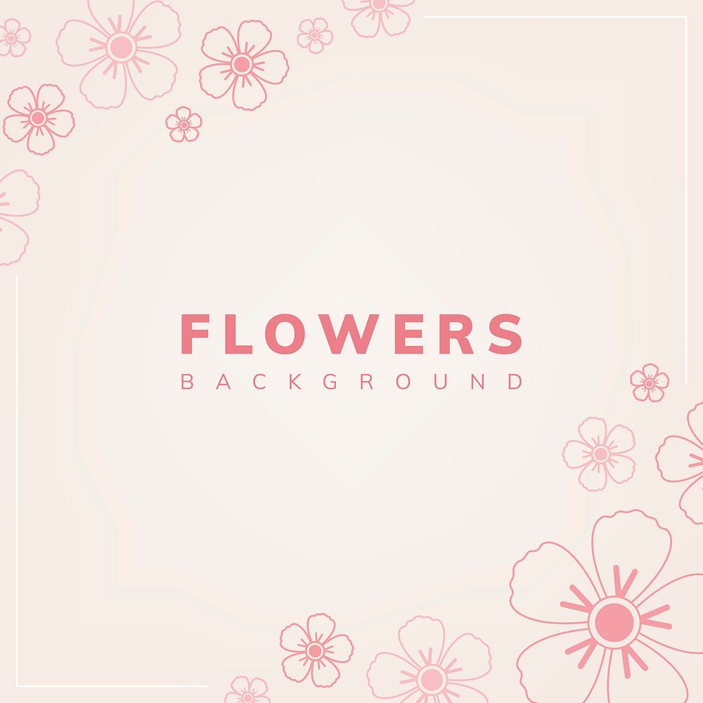Floral pattern with a light pink background vector
