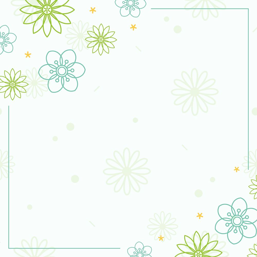 Green flower pattern with a white background vector
