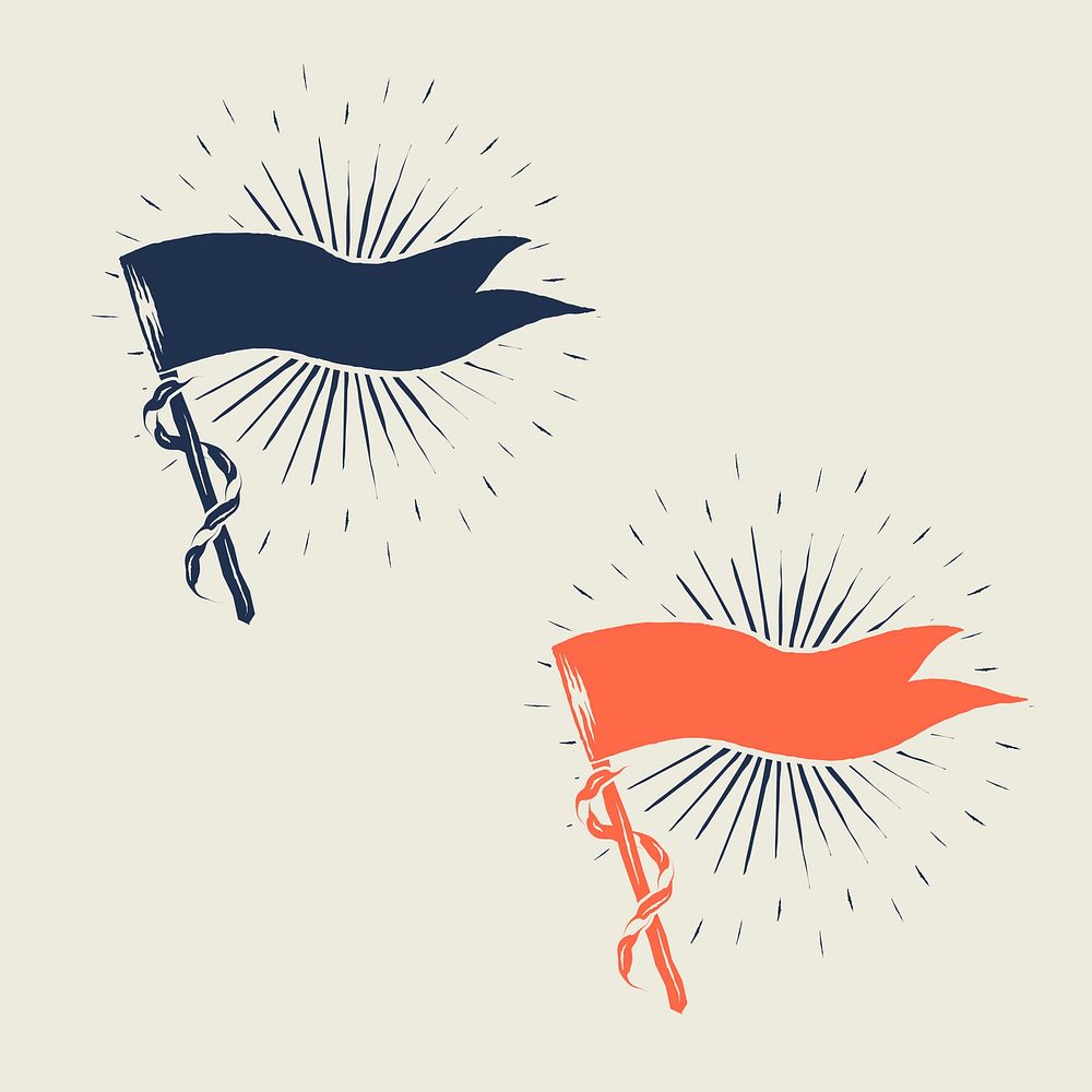 Old school flags and banners vector collection