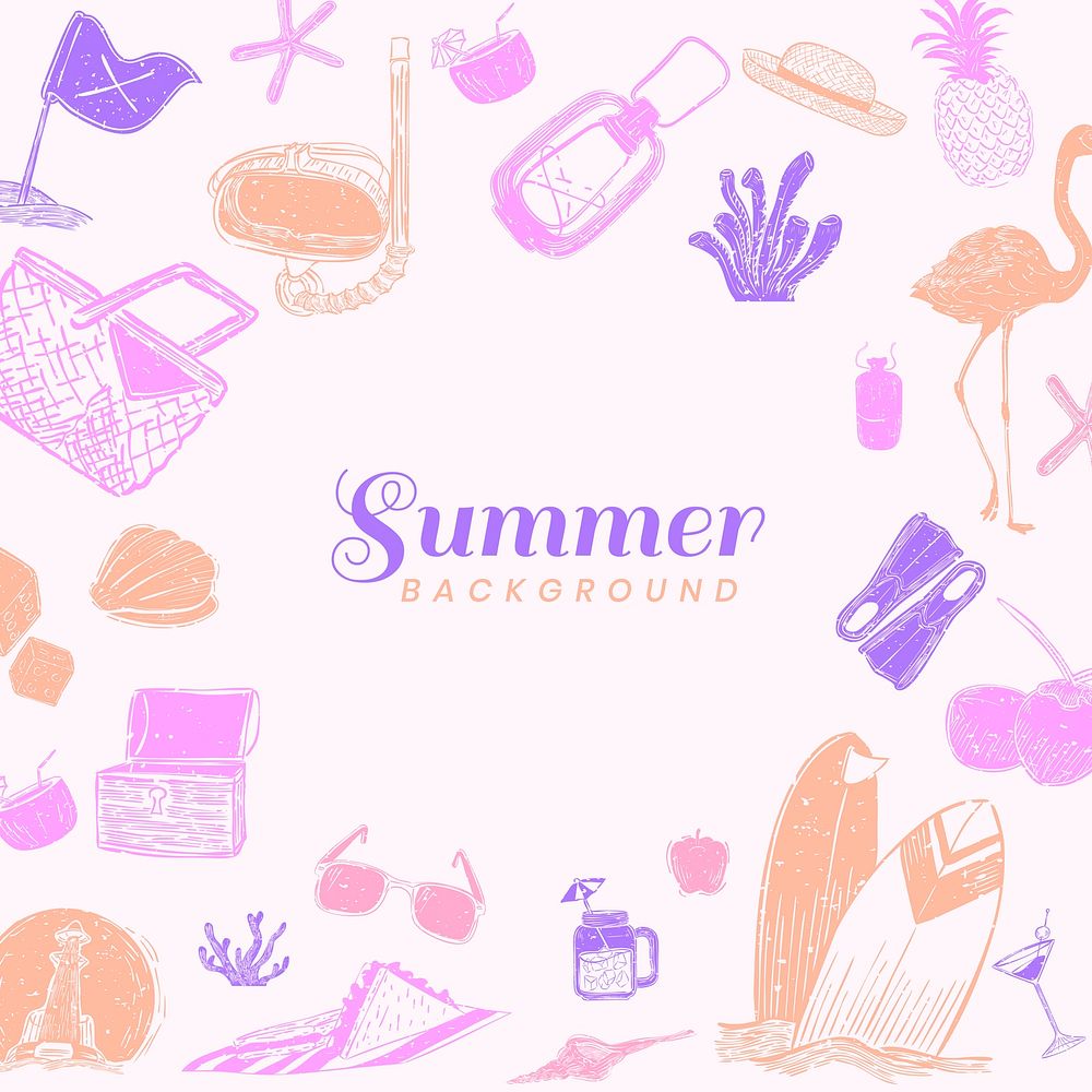 Summer themed border background vector