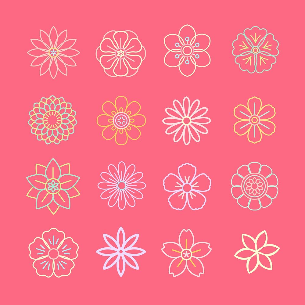 Flower pattern with a pink background vector