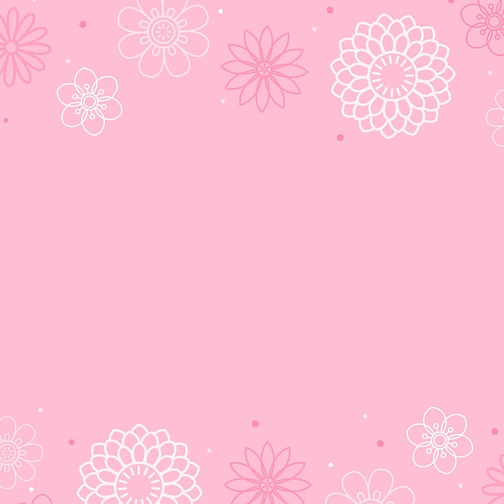 White flower pattern with a pink background vector