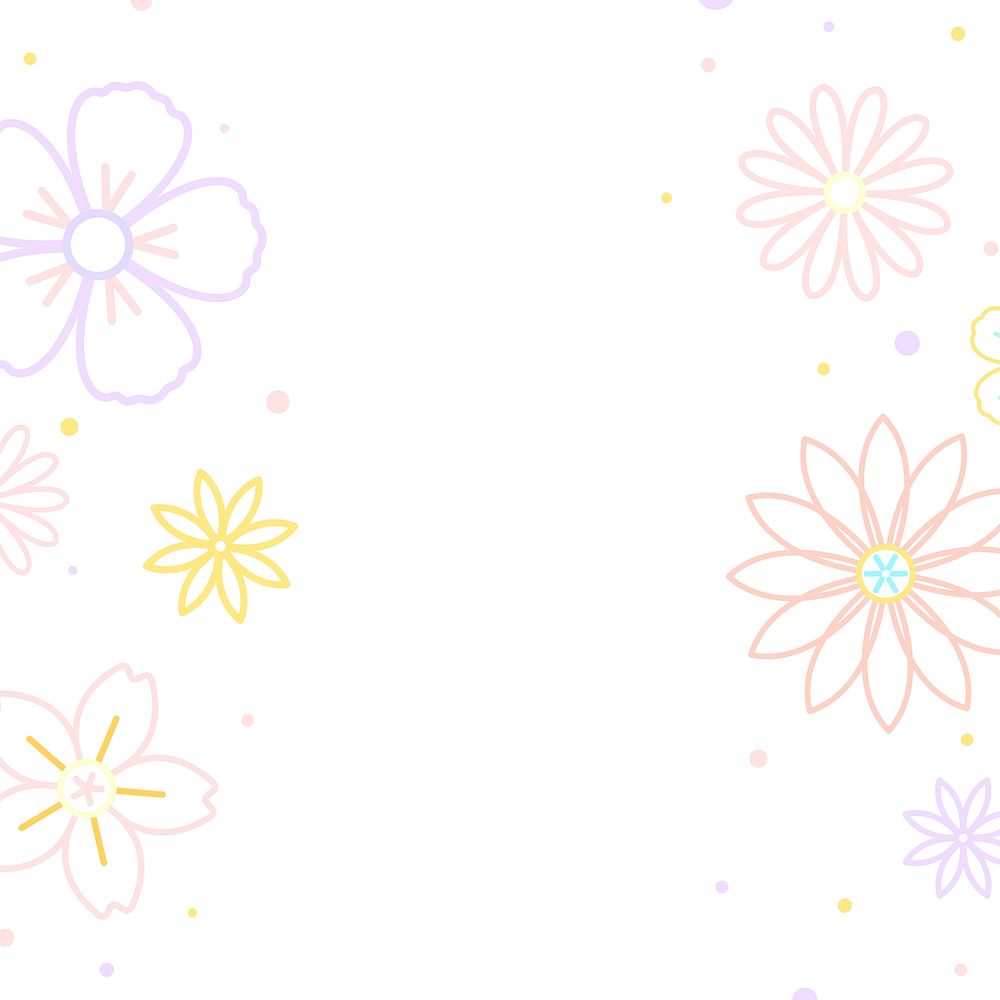 Pink and yellow flower pattern with a white background vector