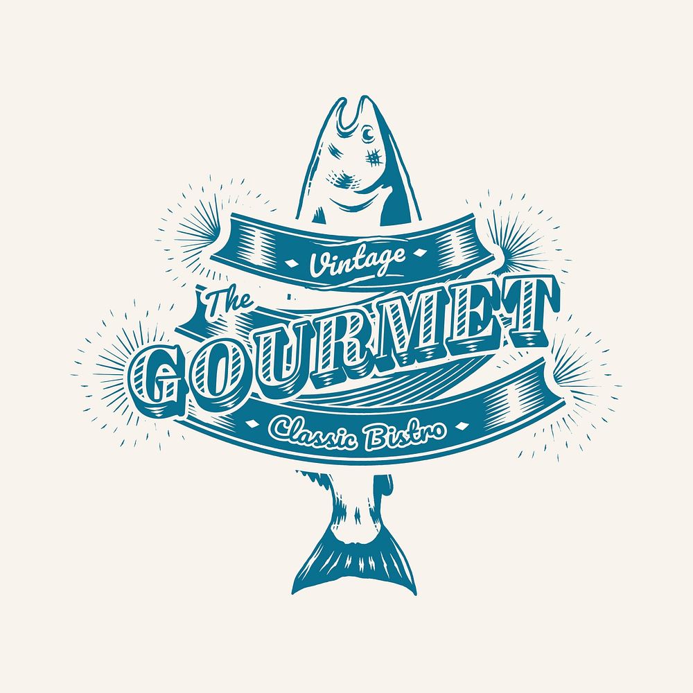 Seafood restaurant  vintage logo vector