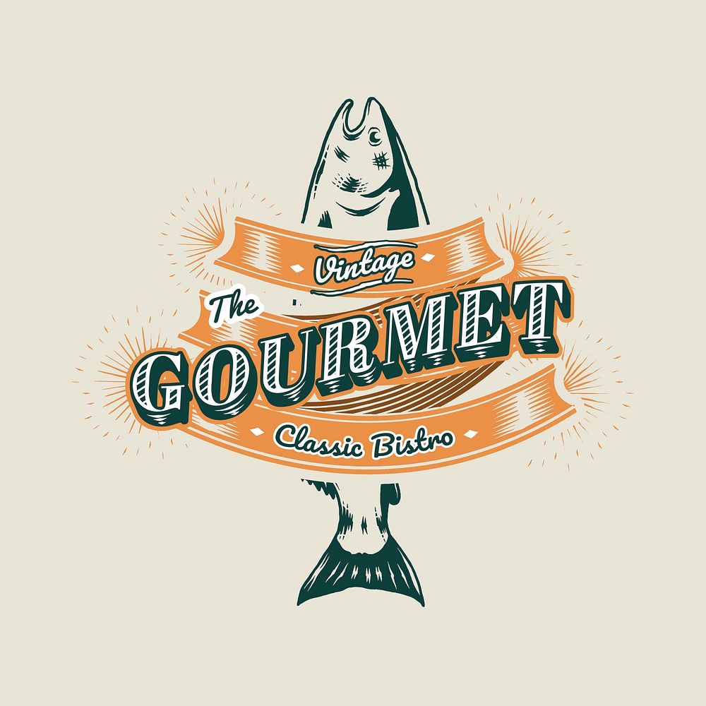 Seafood restaurant  vintage logo vector