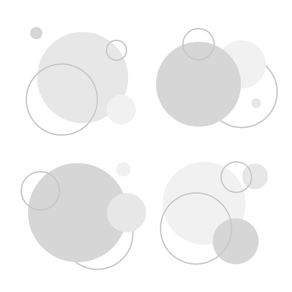 Gray circle geometric pattern badge vectors set