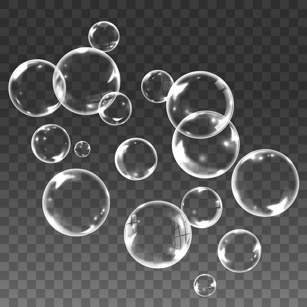 Soap bubbles on black background vector