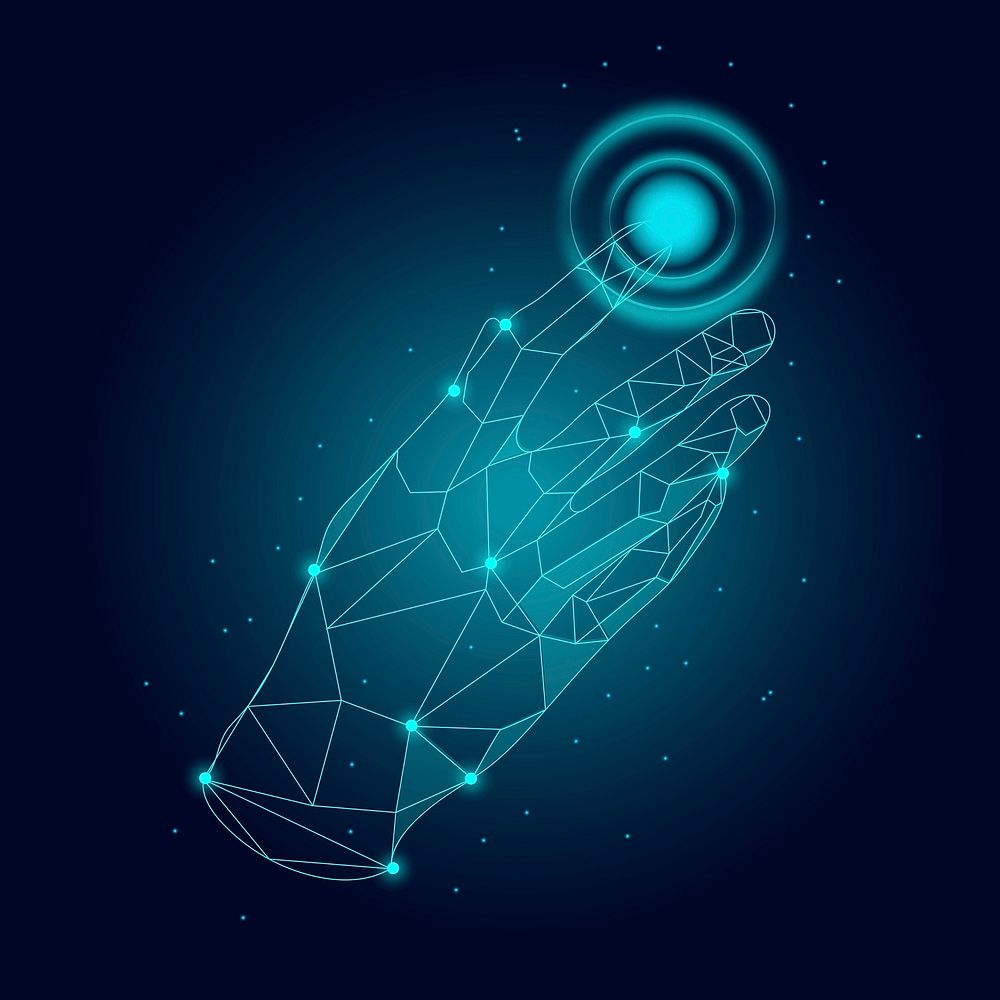 Touch of the future AI hand vector
