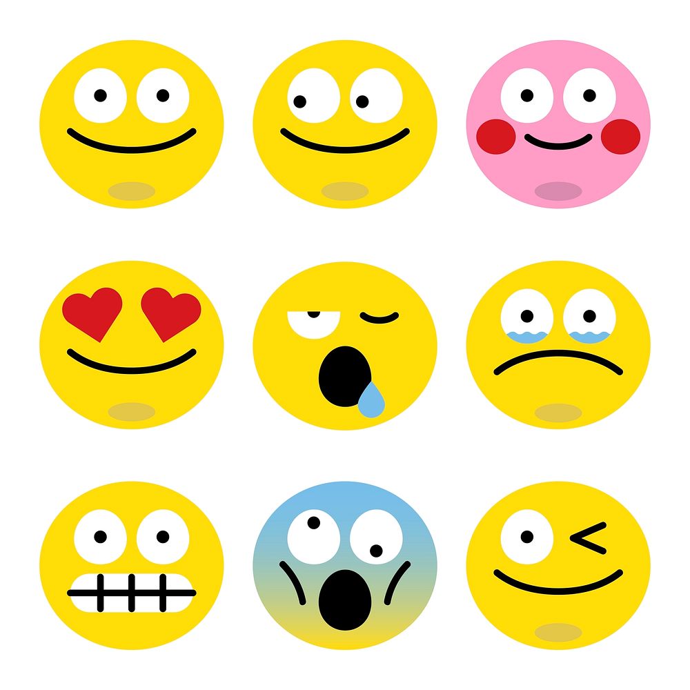 Emoticon facial expression collection vector