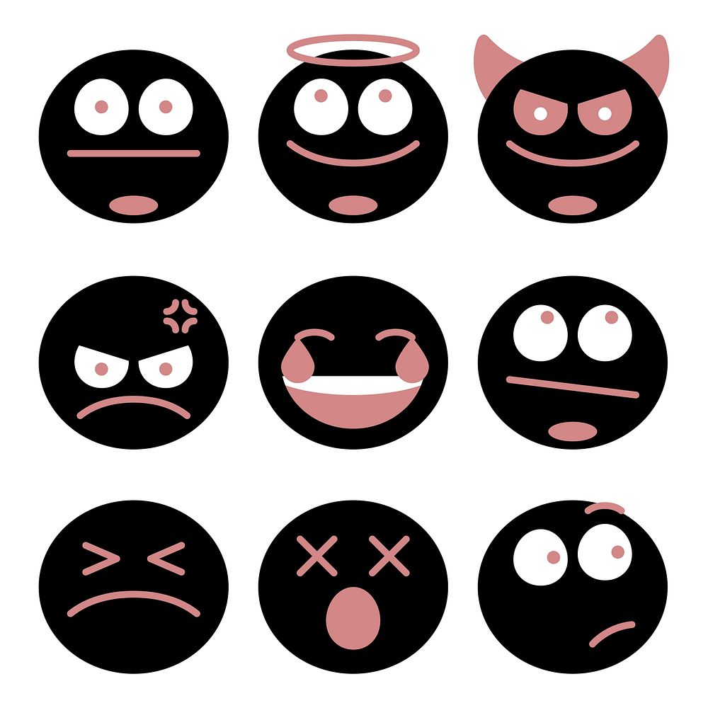 Emoticon facial expression collection vector