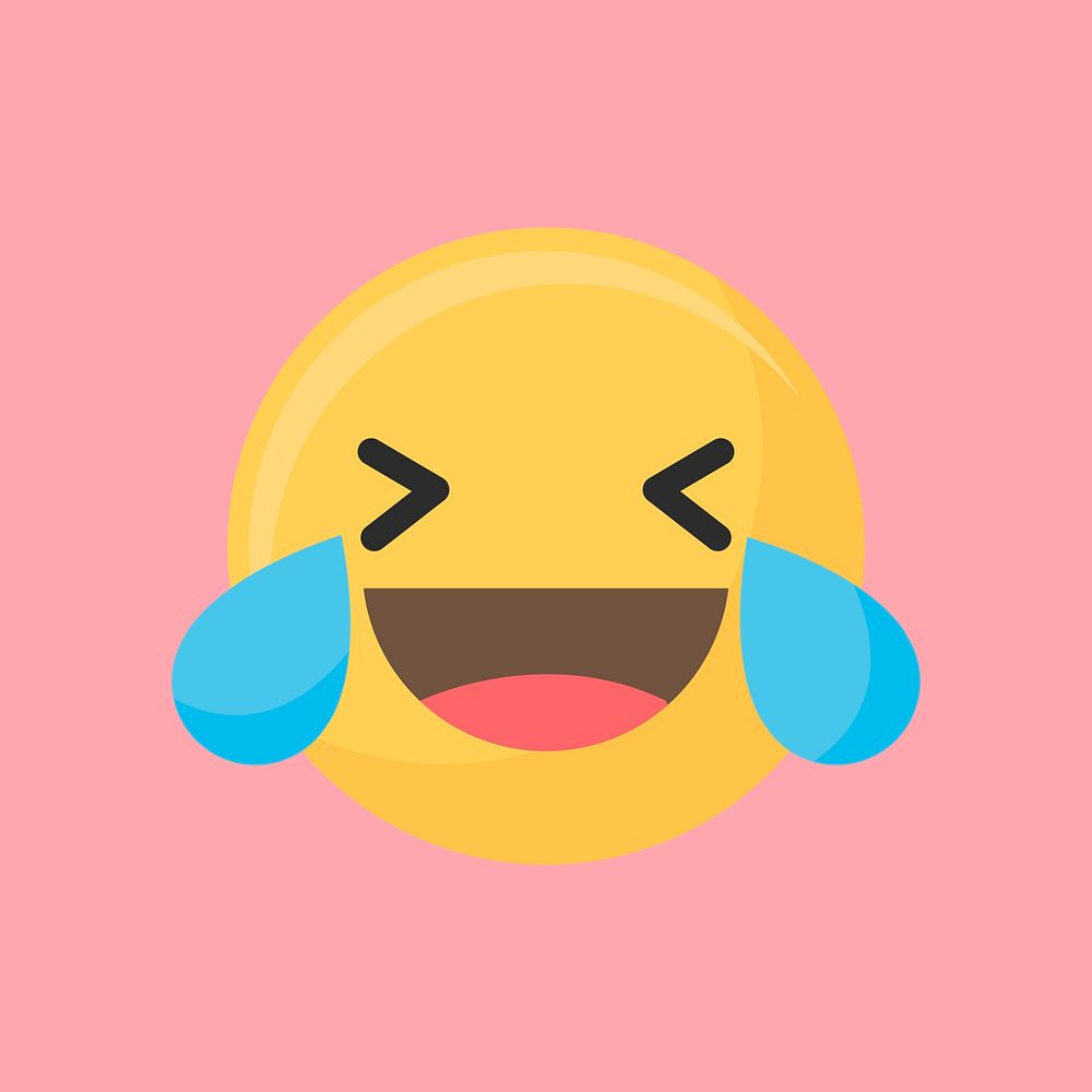 Laughing face emoticon symbol vector