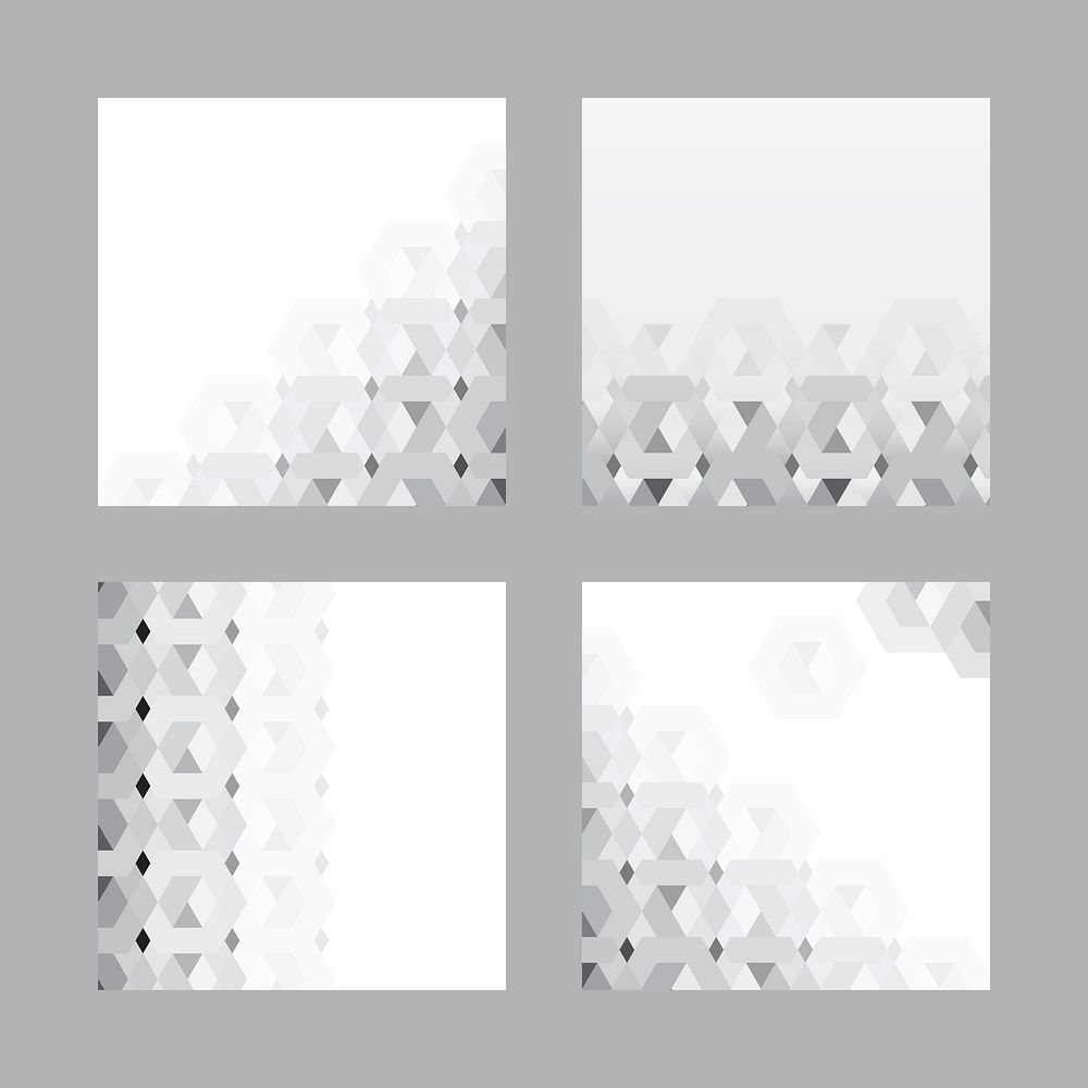 3D white and gray hexagonal patterned banner vector