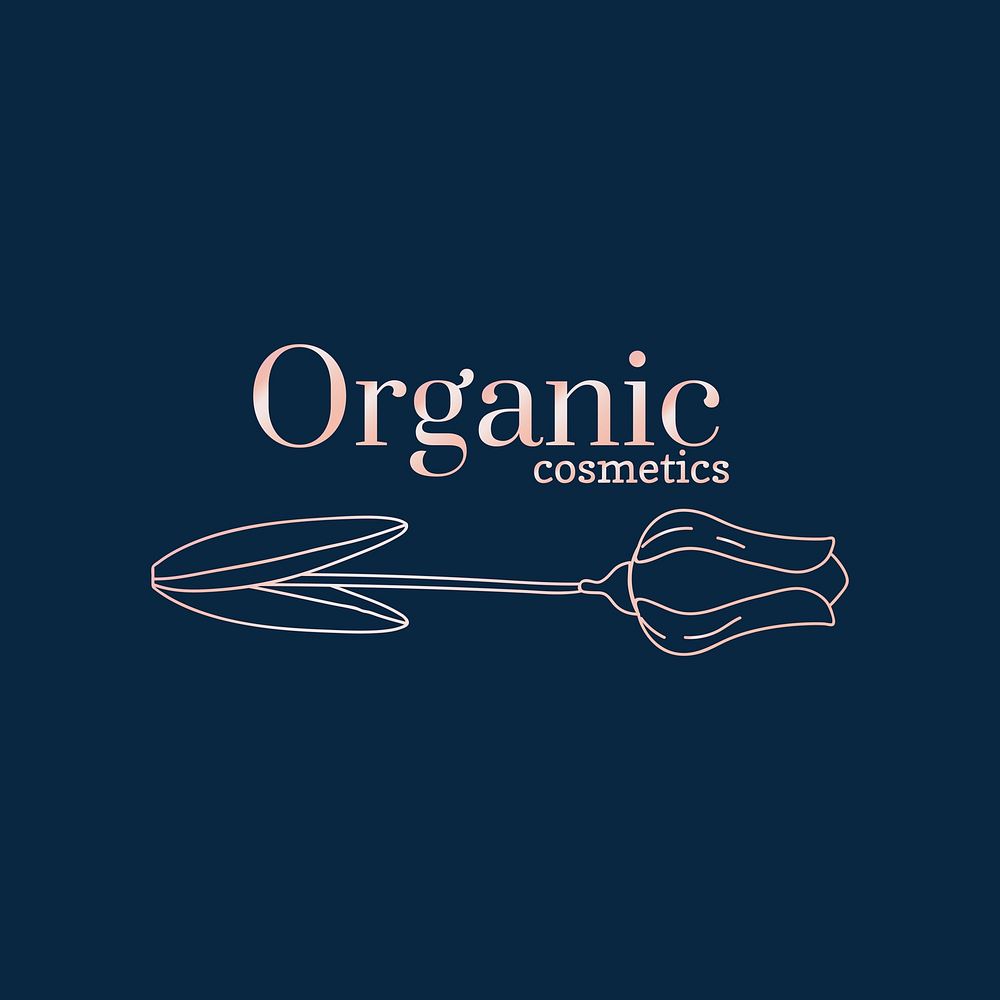 Floral organic cosmetics logo vector