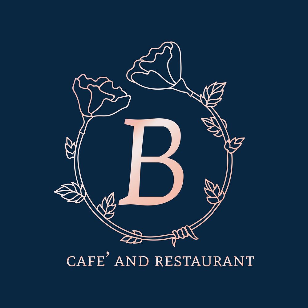 B cafe and restaurant logo vector