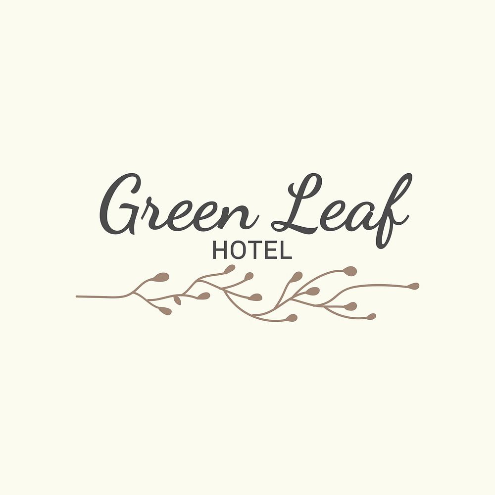 Green leaf hotel logo vector