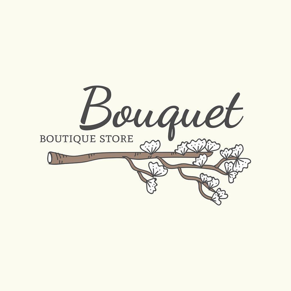 Bouquet boutique store logo vector