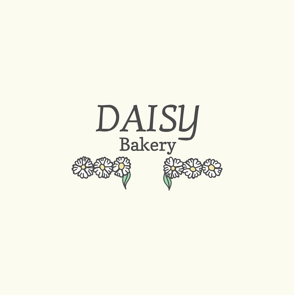 Floral daisy bakery logo vector