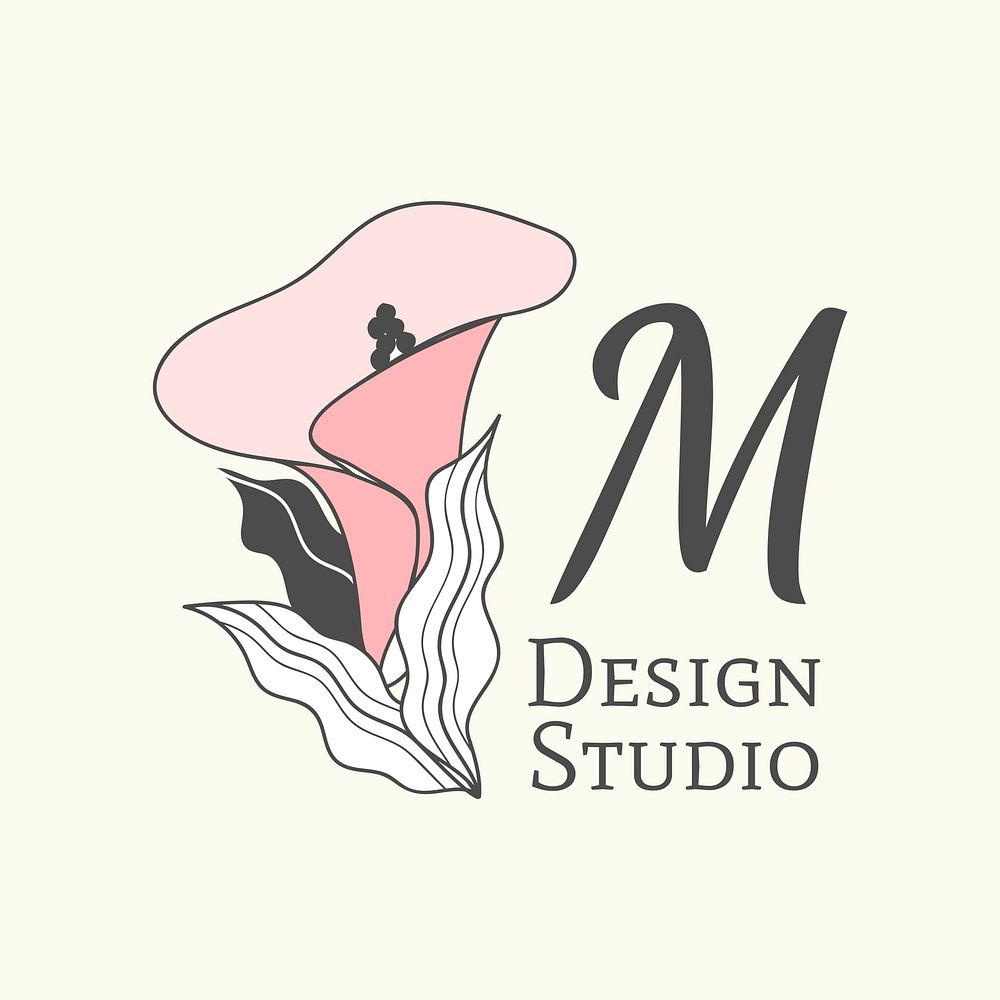 M design studio logo vector