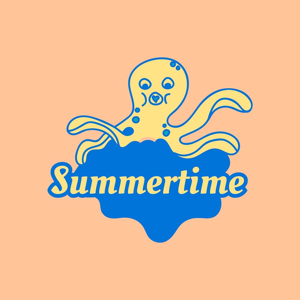 Summertime with an octopus vector