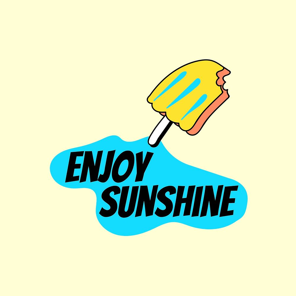 Enjoy sunshine with a popsicle vector